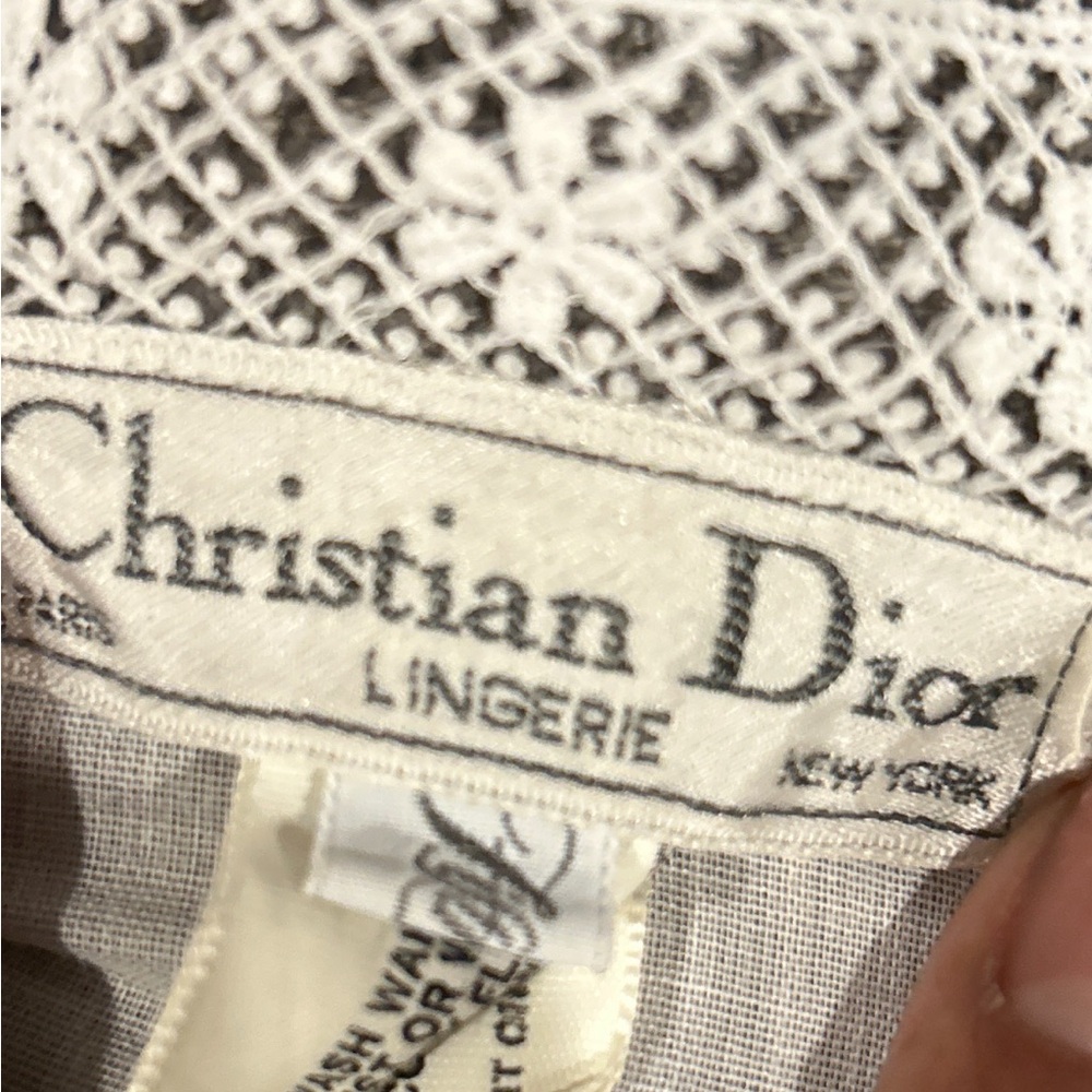 Vintage 80's Christian Dior White Lace-Trim Lingerie dress . - Picture 5 of 10